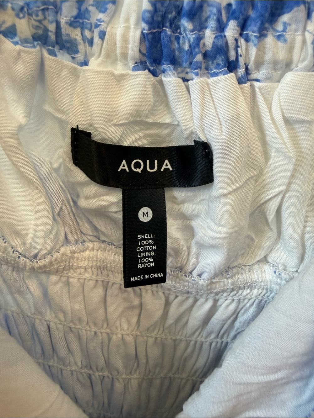 Aqua Blue and White Floral Tie-Shoulder Midi Dress - Picture 3 of 4